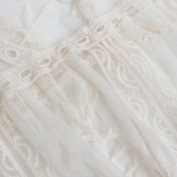 Suzy Shier White Floral Embroidered Mesh Kimono Duster Cover Up One Size - Picture 7 of 13